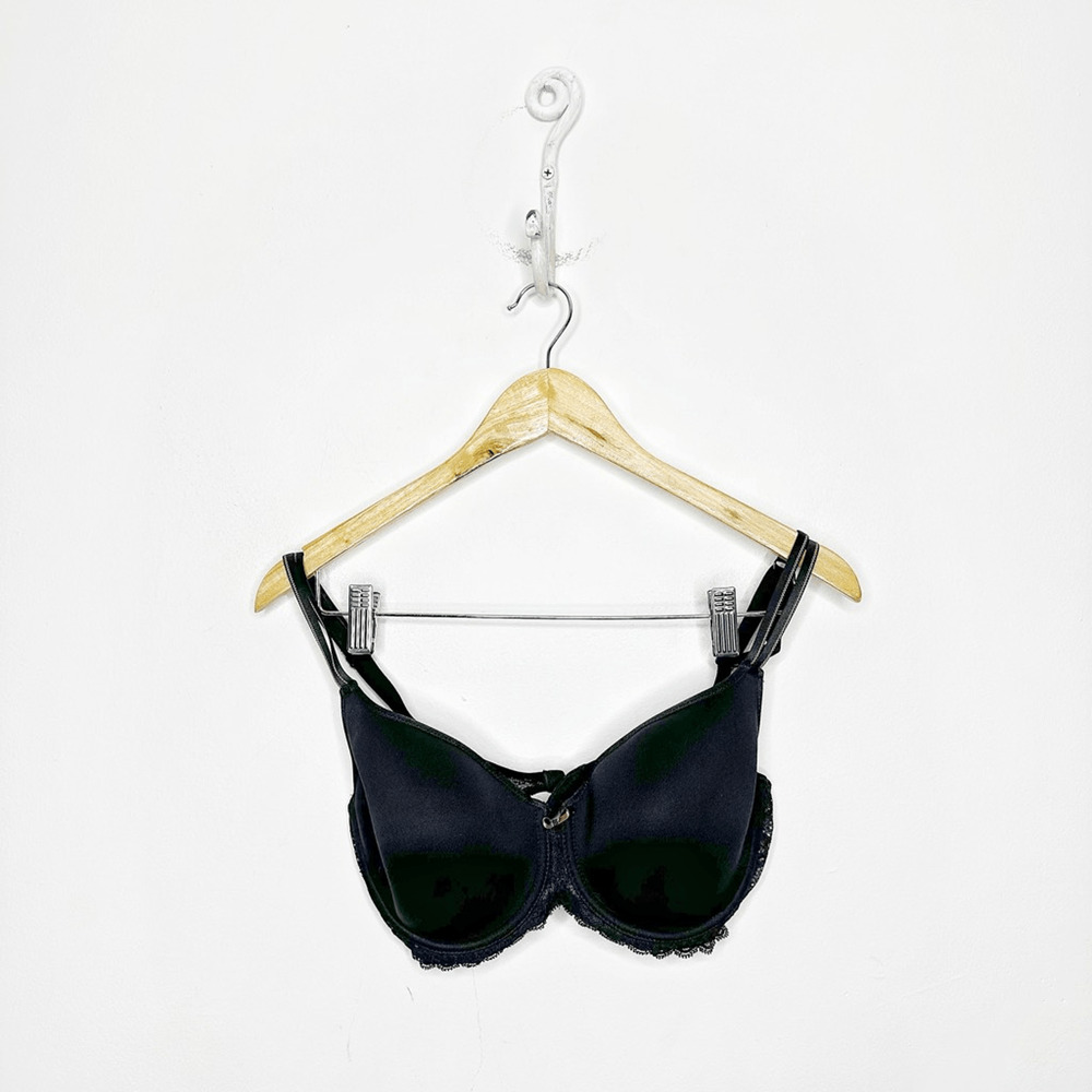 CHANTELLE Merci Spacer T-Shirt Bra Black smooth underwire C17470 womens US 34DD